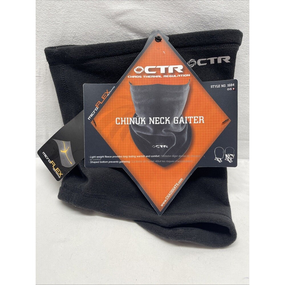 CTR Neck Gaiter Microfleece Warmer Black Winter Face Protector Ski Snowboard NWT